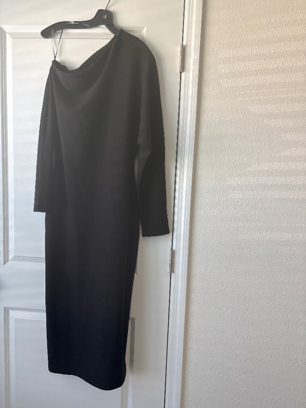 Zara Black Long Sleeve Cocktail Dress one Shoulder